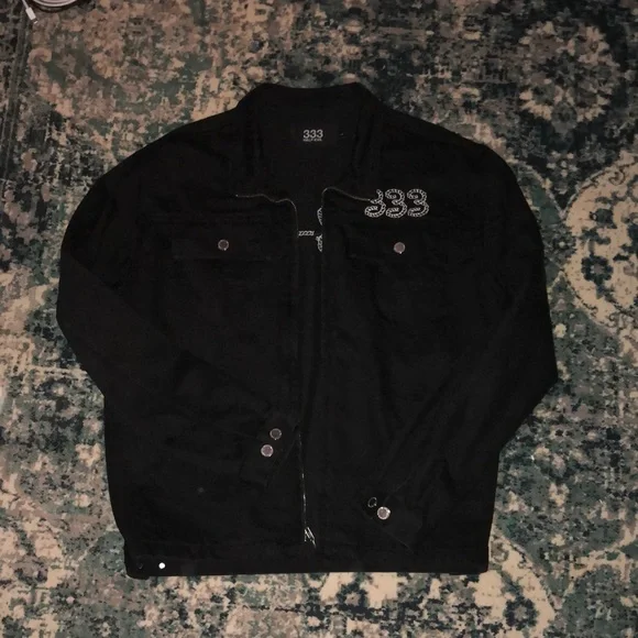 Jean jacket shop half black